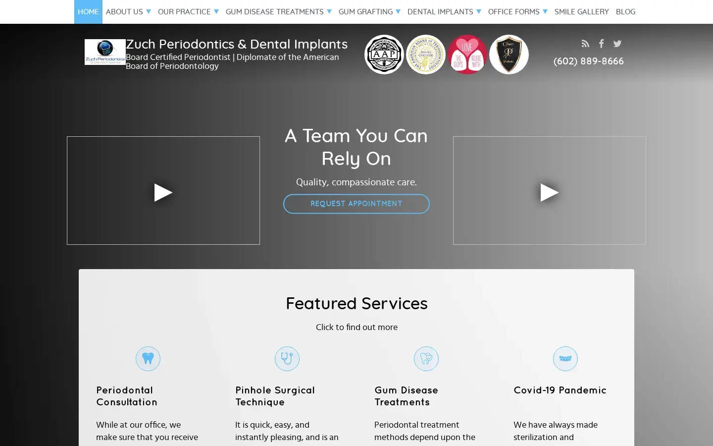 Homepage preview of Zuch Periodontics & Dental Implants