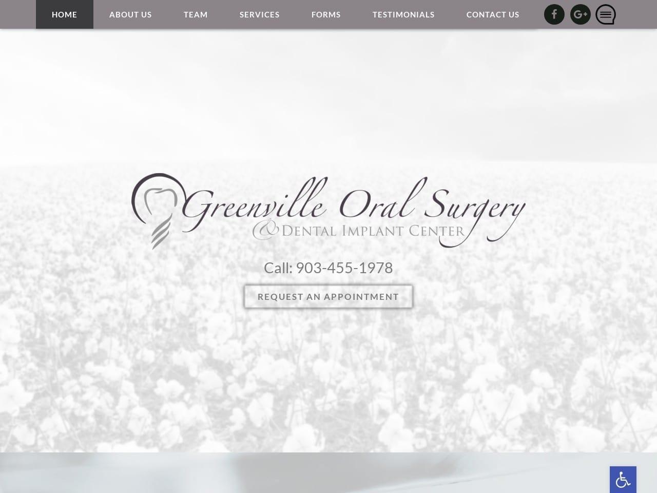 Oral surgery practice website screenshot
