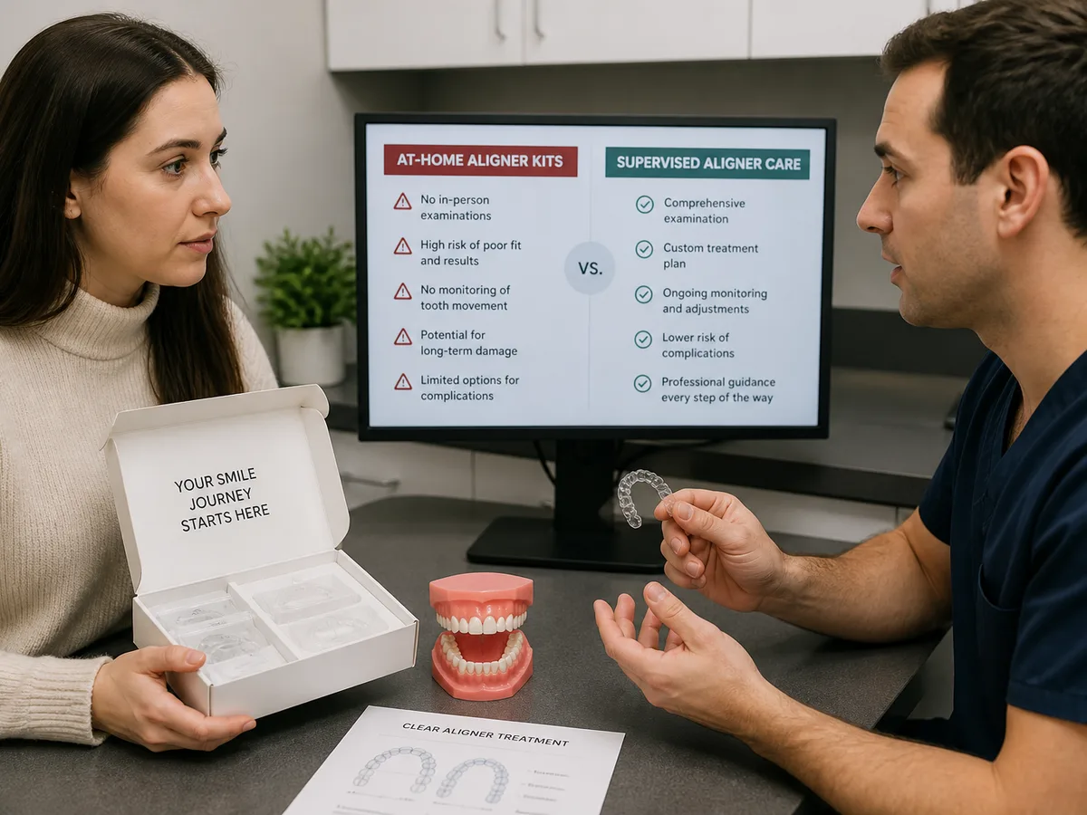 Dentist charting gums before approving any clear aligner treatment