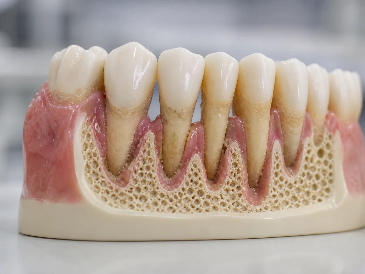 Patient discussing loose tooth risk with a periodontist