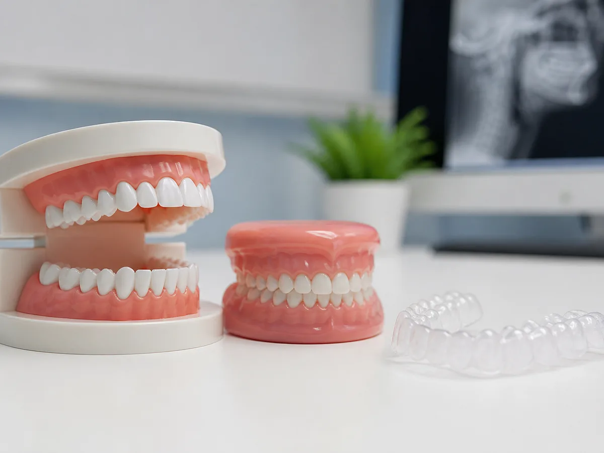 Patient comparing orthodontic options after a TMJ evaluation