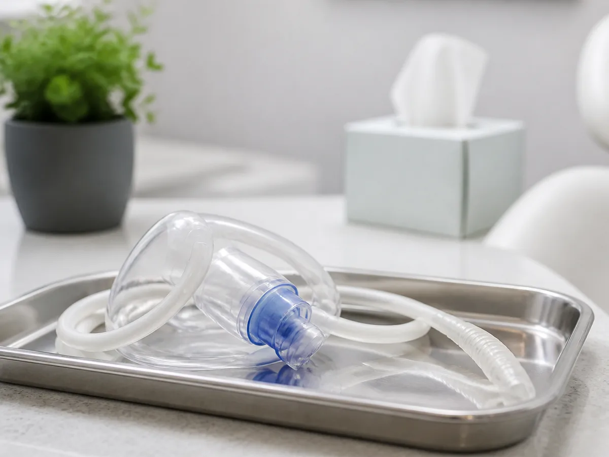 Patient receiving clear sedation option explanations in a calm dental consult room