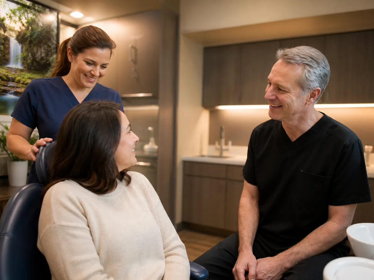 Side-by-side notes comparing sedation dentistry versus communication-first dental care