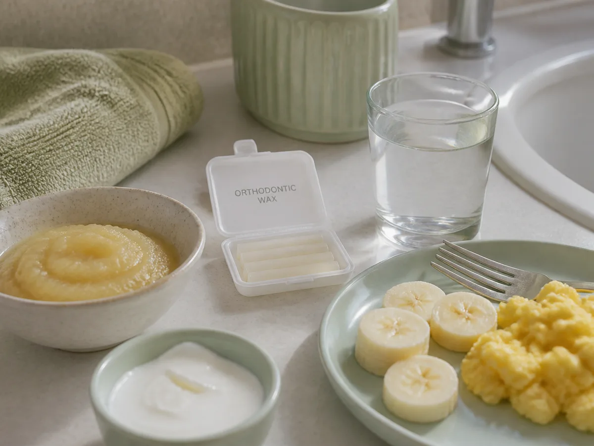 Patient choosing soft foods after an orthodontic wire adjustment