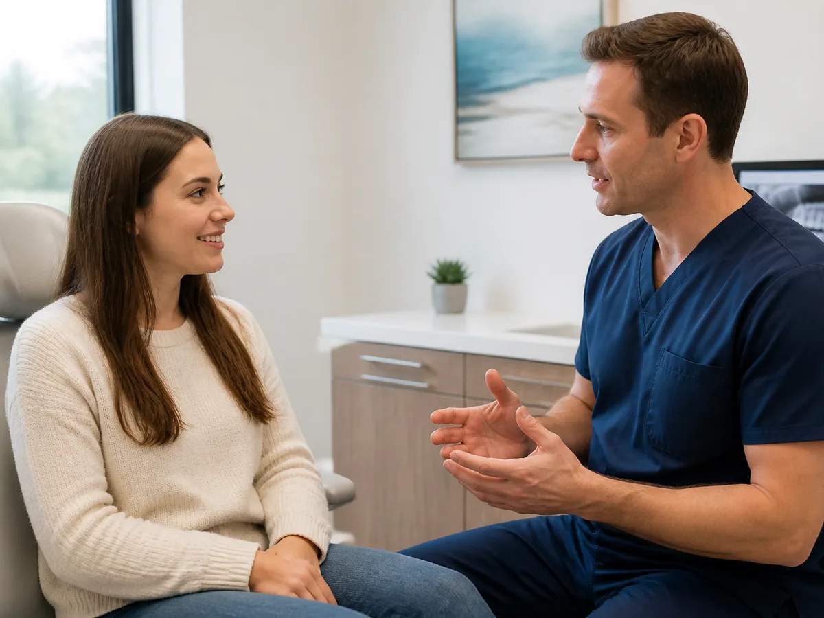 Dental team administering local anesthetic before wisdom tooth surgery