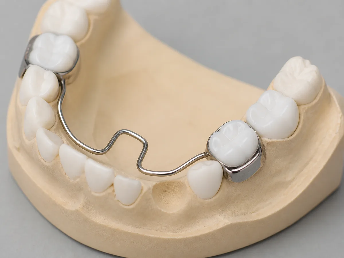 Dentist showing a parent an X-ray after a child's early baby molar loss