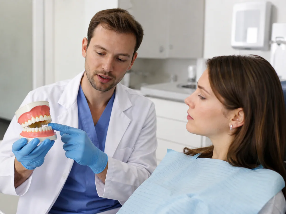 Couple scheduling dental cleanings after a gum disease discussion
