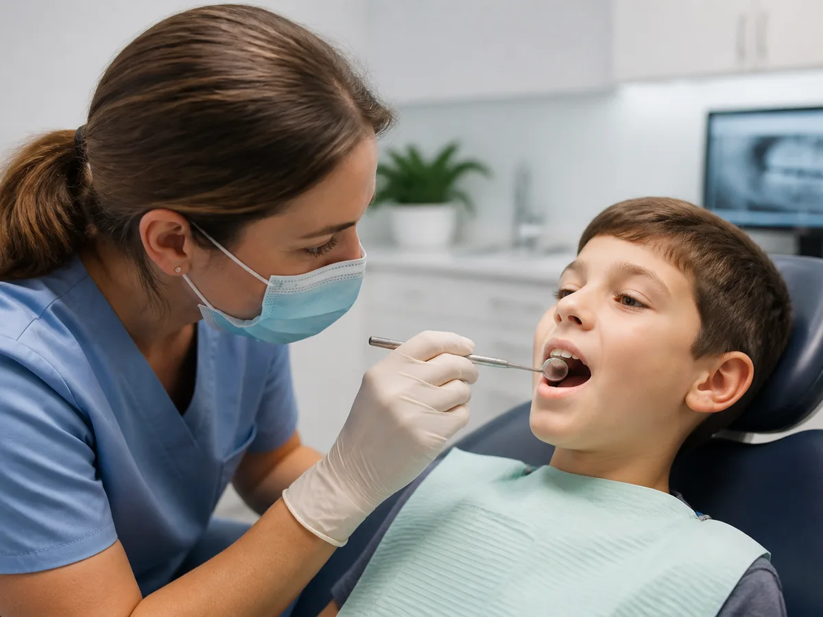 Parent and child discussing braces timing with an orthodontic treatment coordinator
