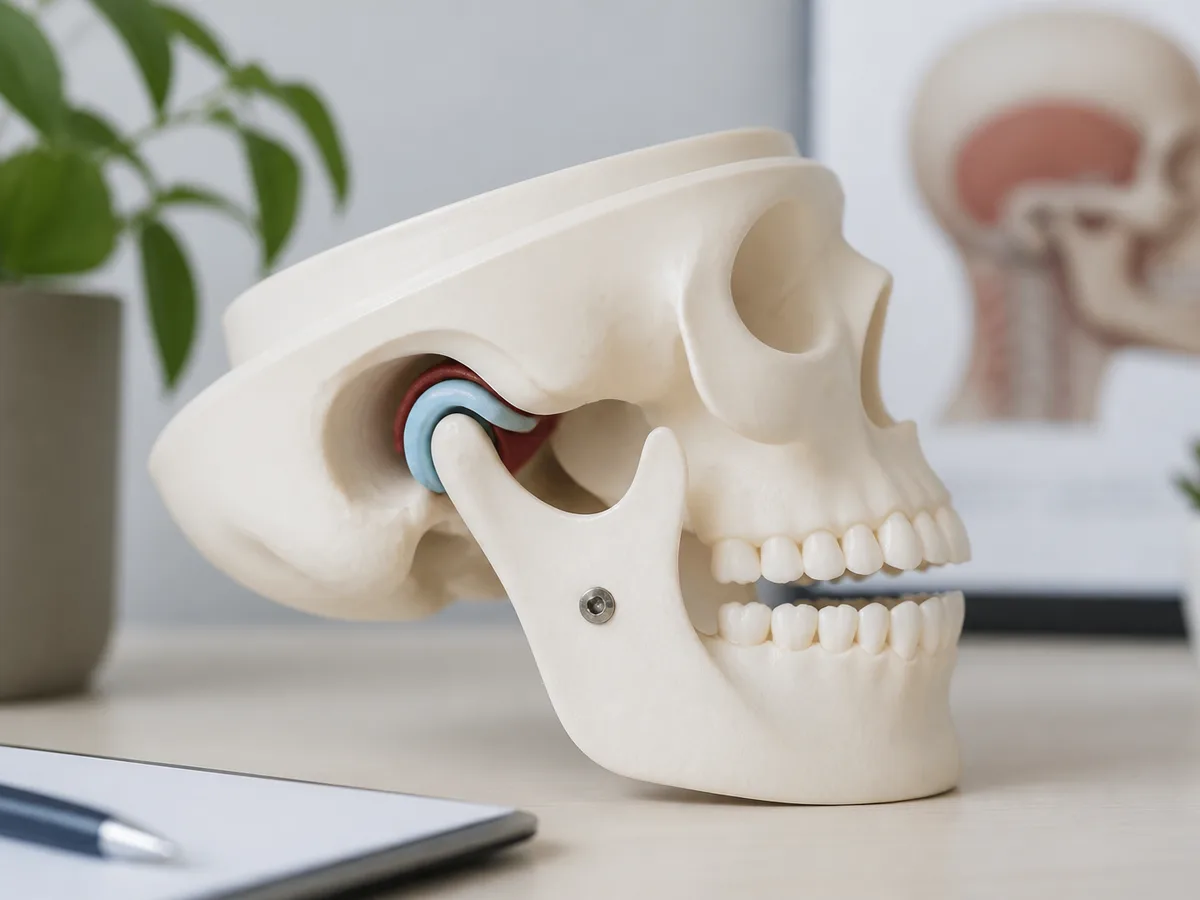 Person massaging tight cheek muscles after noticing daytime jaw clenching