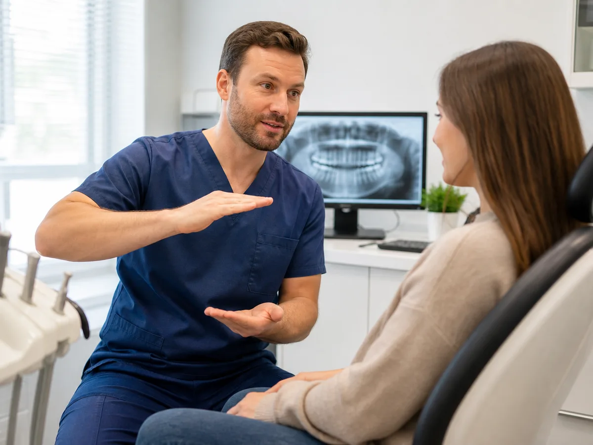 Patient planning staged dental treatment across two benefit years with a dentist
