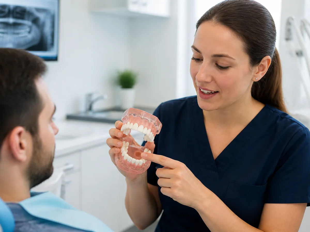 Patient describing worsening extraction pain during a dental follow-up visit