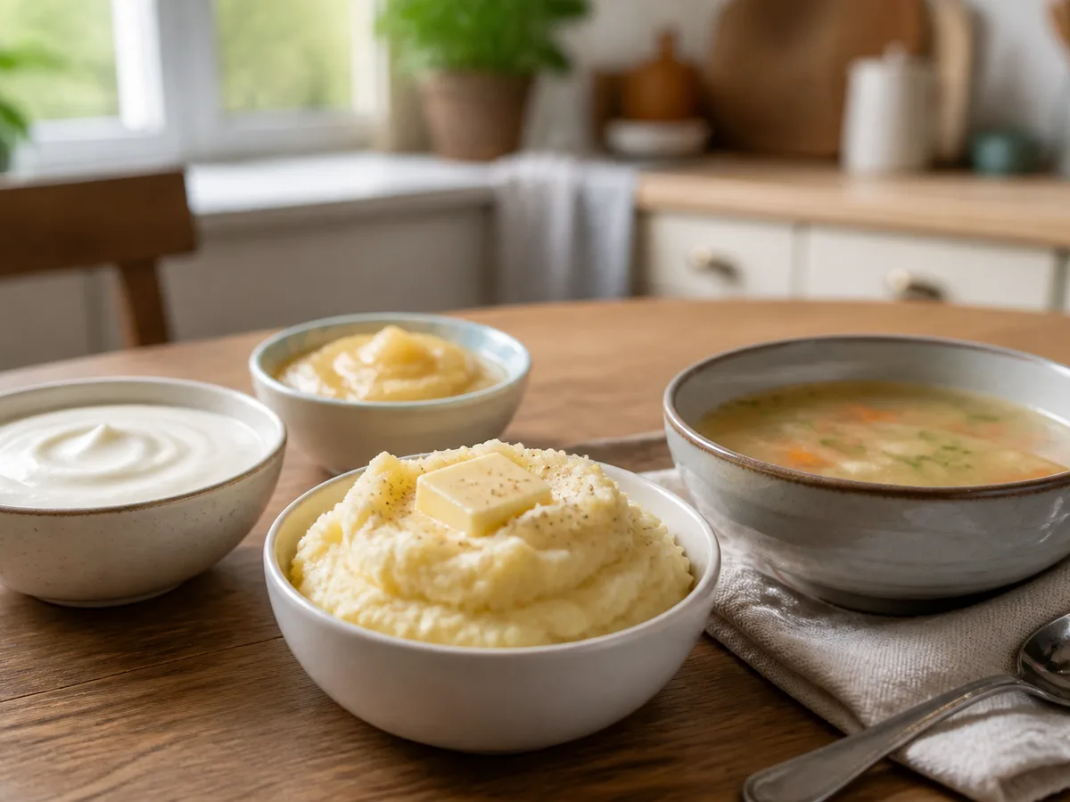 Spoon resting in a bowl of cool yogurt suitable after tooth extraction