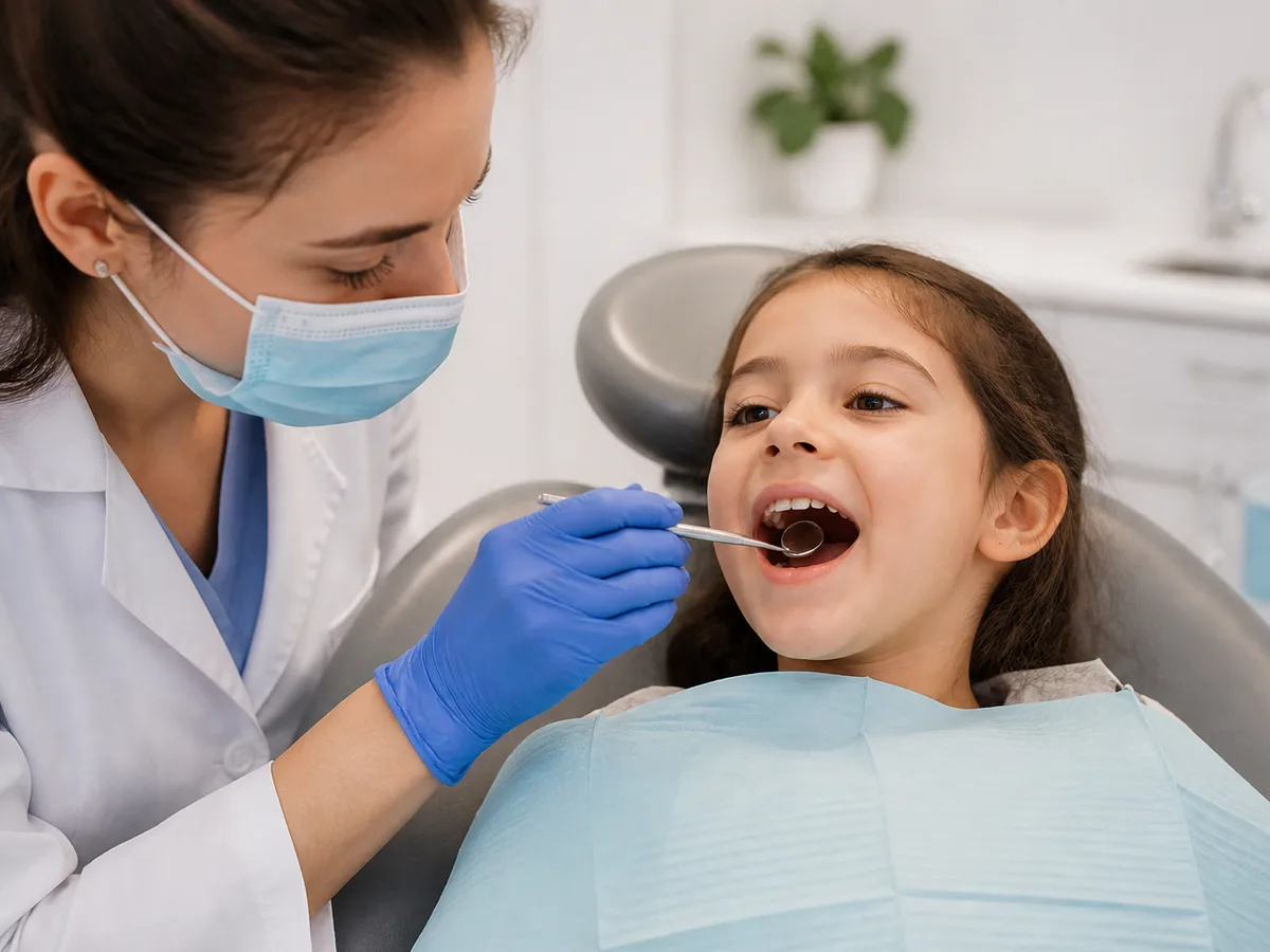 Parent reviewing a toddler brushing plan with a pediatric dental team