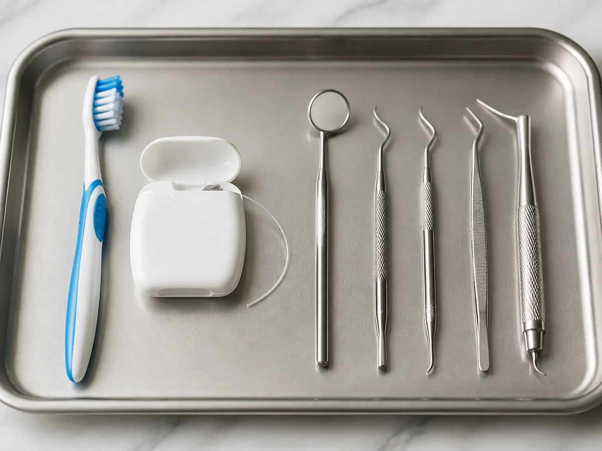 Dental hygienist removing tartar that home brushing could not clear