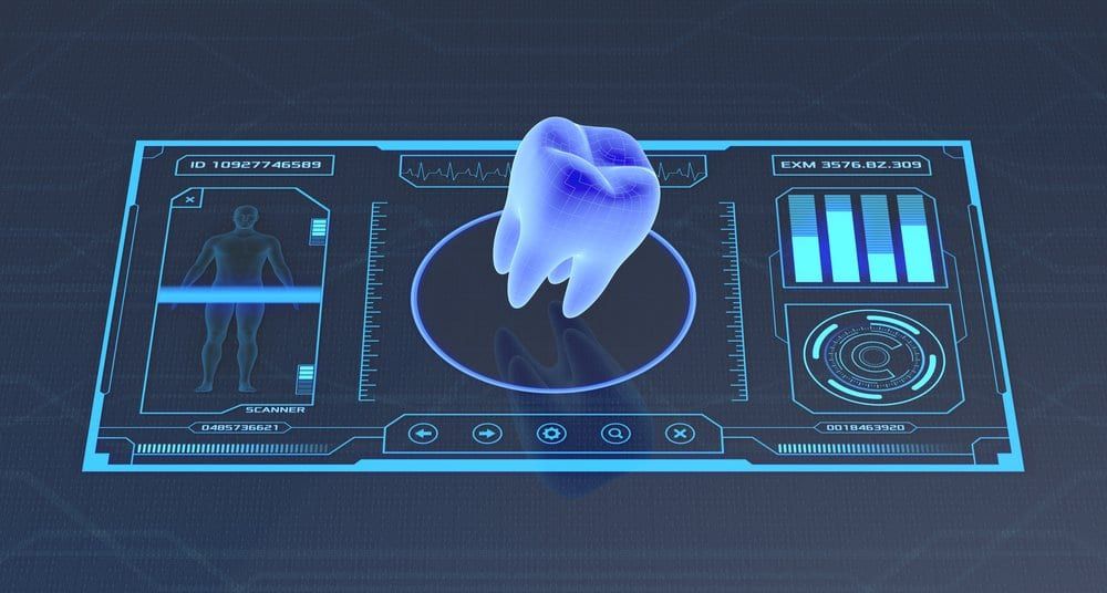 digital image of a tooth on tablet