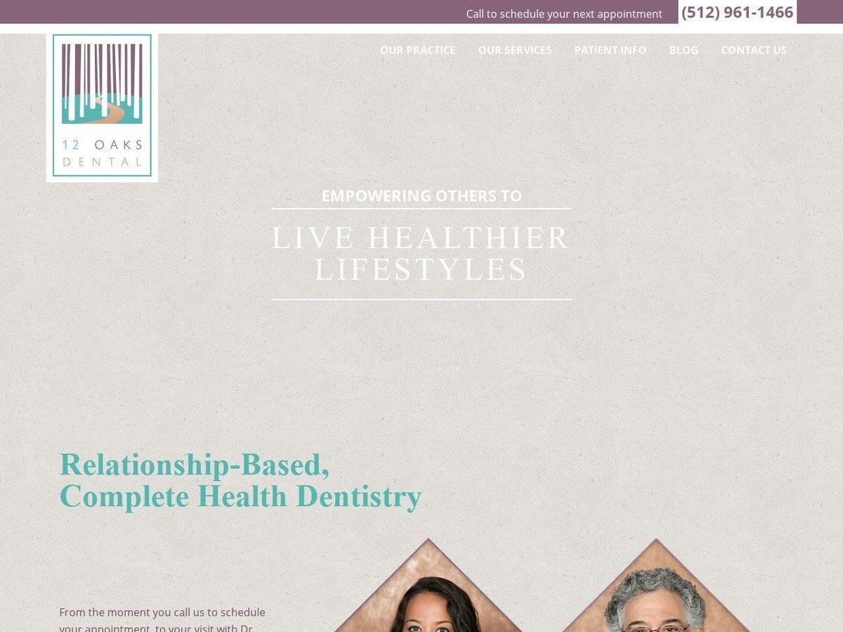 Elyse K Cronin DDS Website Screenshot from 12oaksdental.com