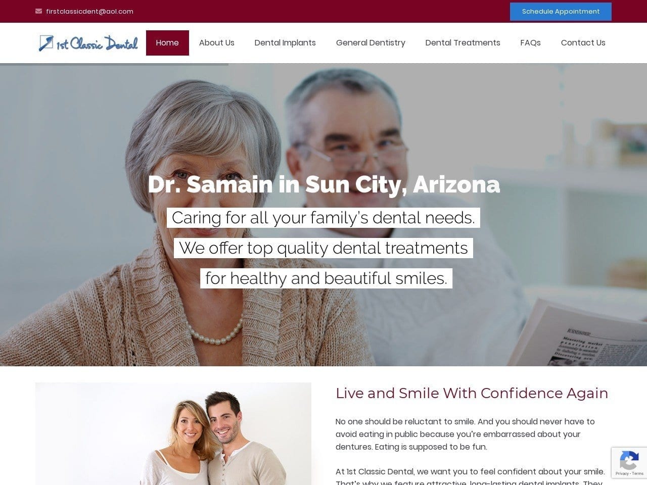 1st Classic Dental Website Screenshot from 1stclassicdental.com