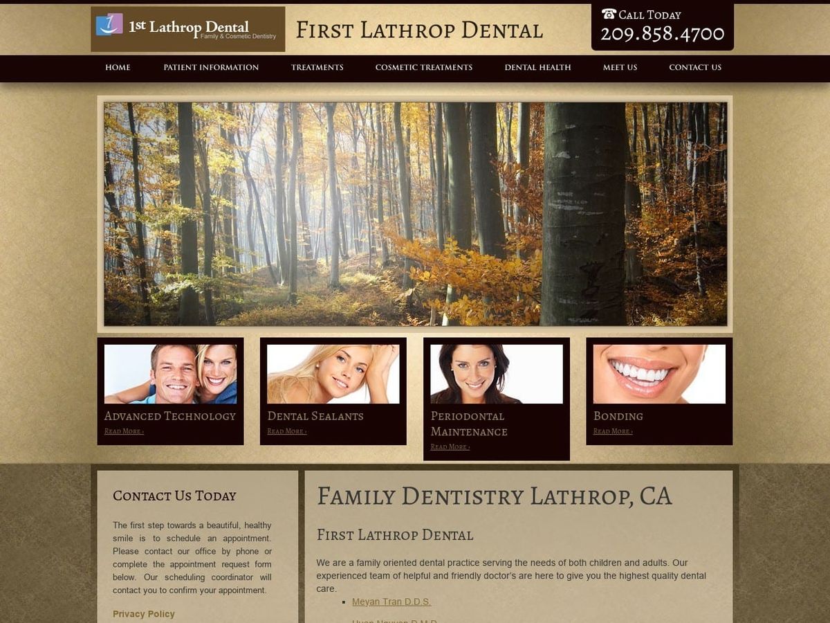 1st Lathrop Dental Website Screenshot from 1stlathropdental.com