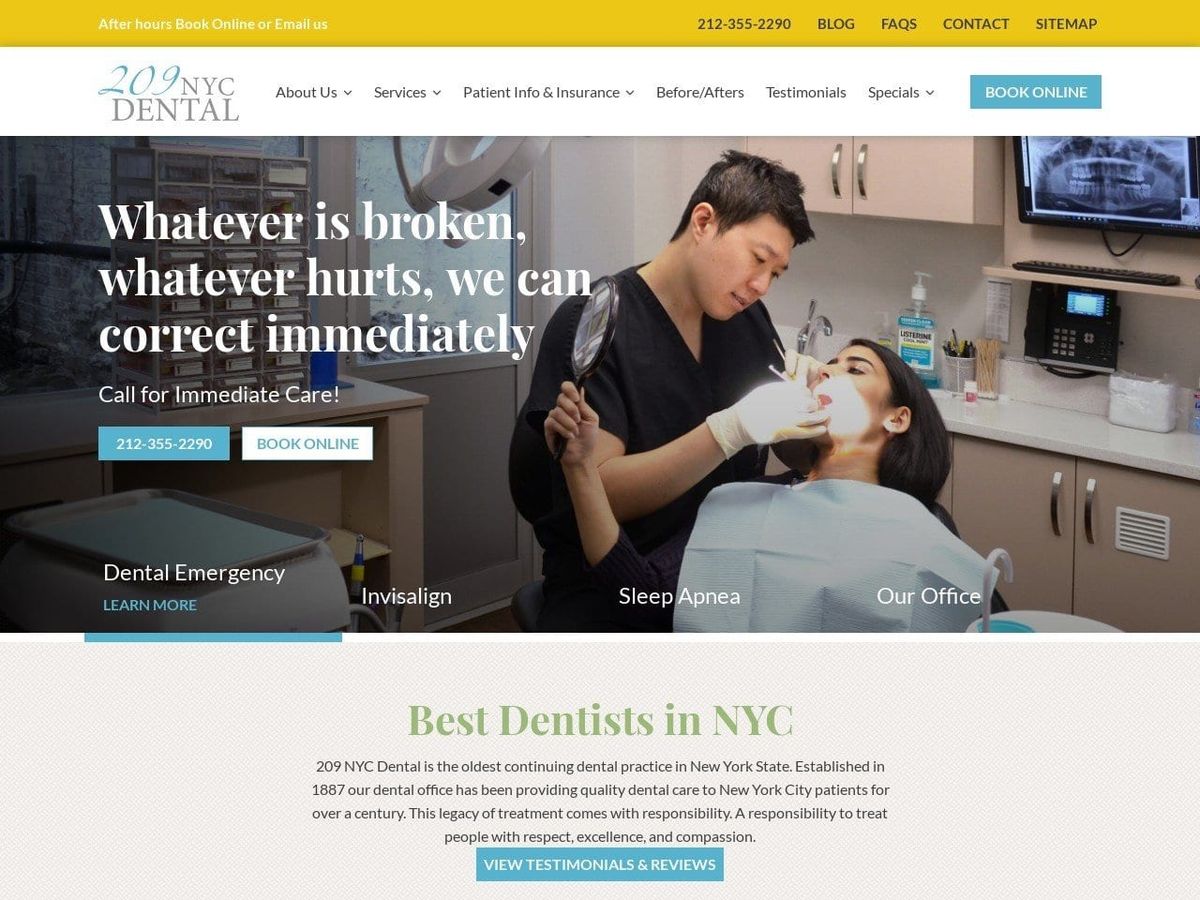 Dr. Jack S. Kaminsky DDS Website Screenshot from 209nycdental.com