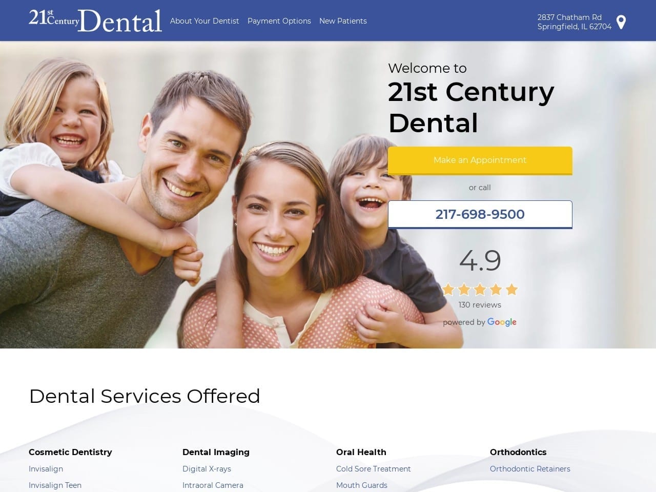 21st Century Dental Website Screenshot from 21stspringfield.com