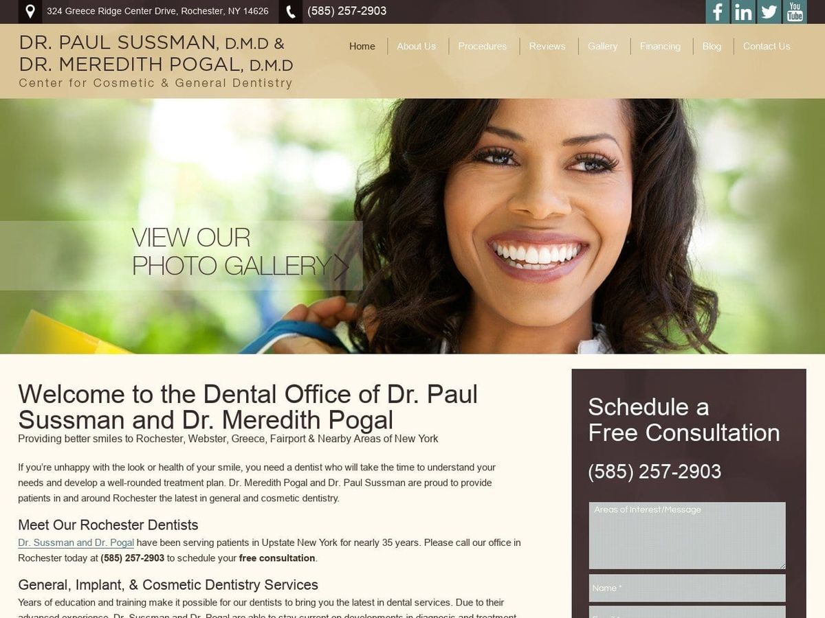 Drs. Pogal And Sussman At The Center For Cosmetic Website Screenshot from 22-smile.com