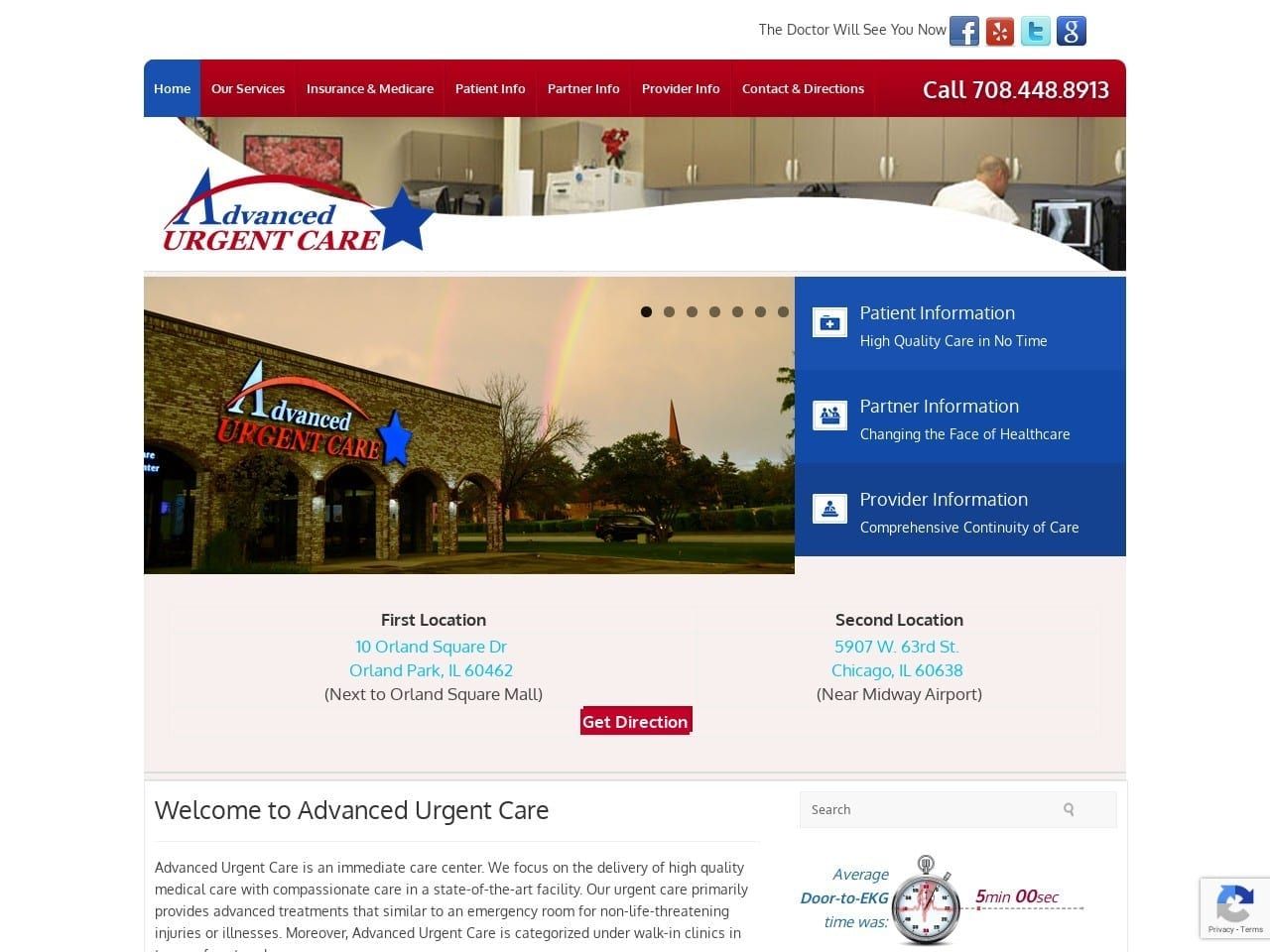 Advanced Urgent Care (24 Website Screenshot from 24advancedcare.com