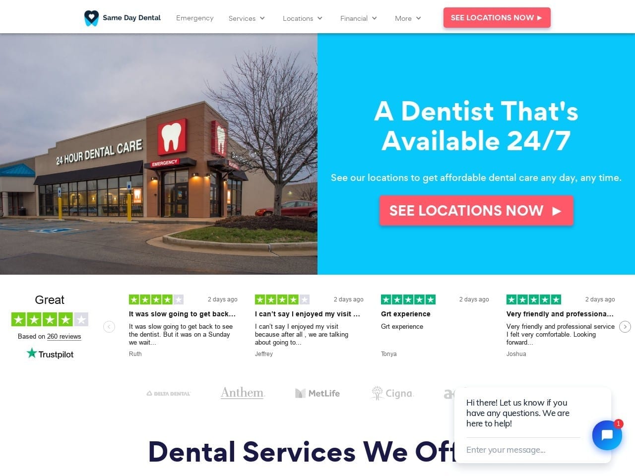 24 Hour Dental Care Website Screenshot from 24hourdentalcare.com