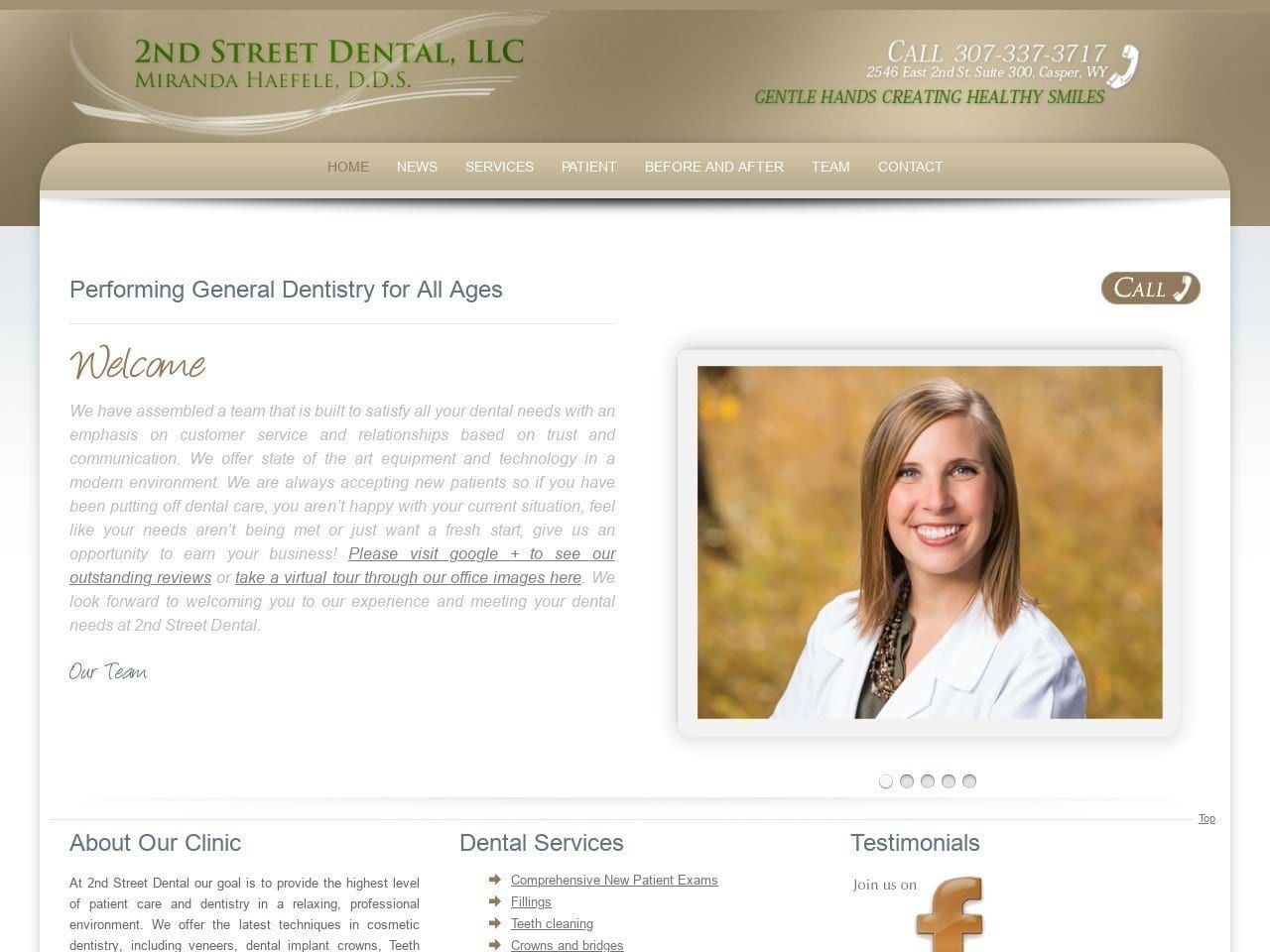 2nd Street Dental Website Screenshot from 2ndstdental.com