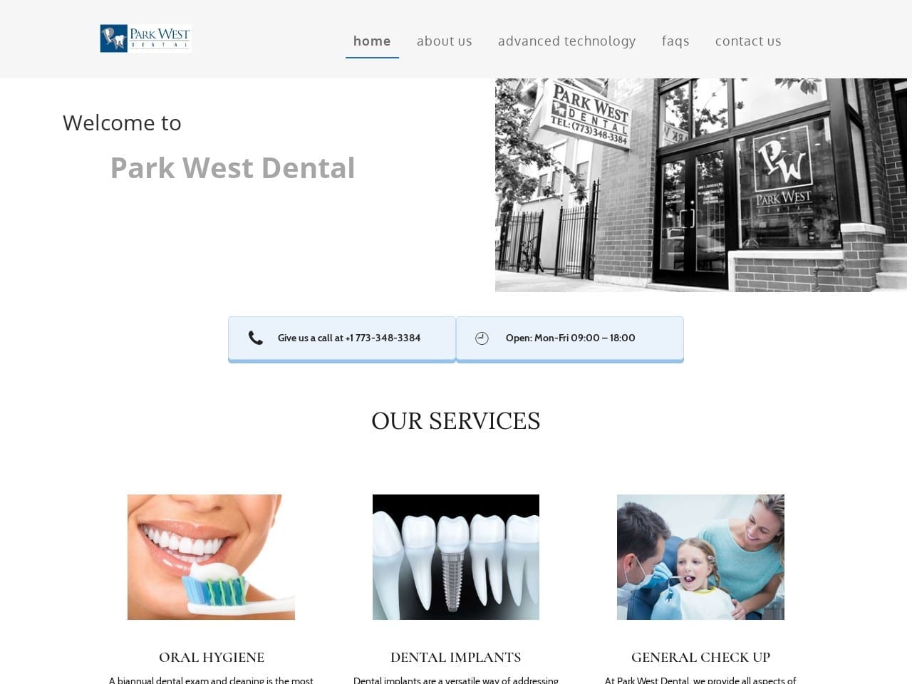 Parkwest Dental Website Screenshot from 34teeth.com