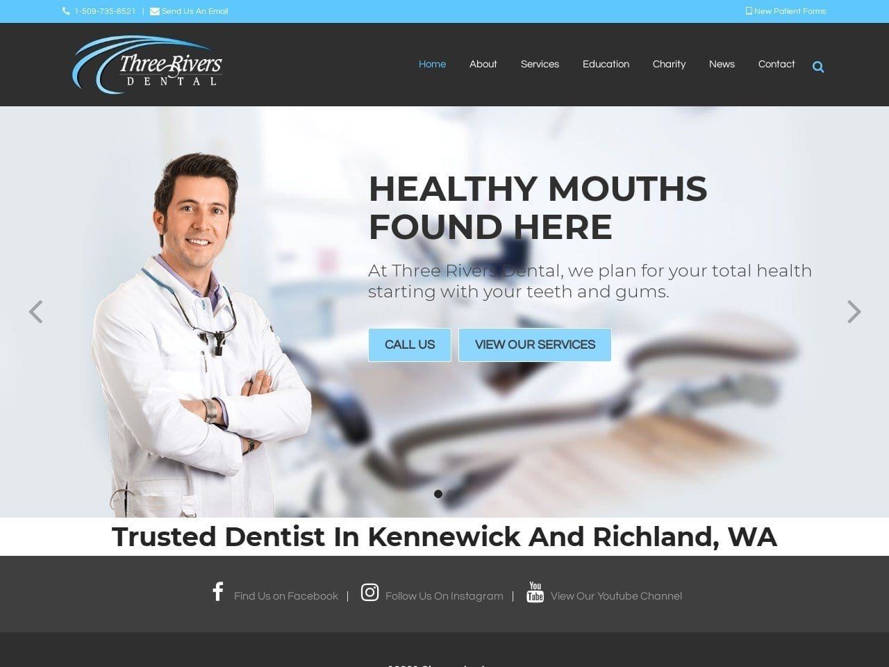 Three Rivers Dental Website Screenshot from 3riversdental.com