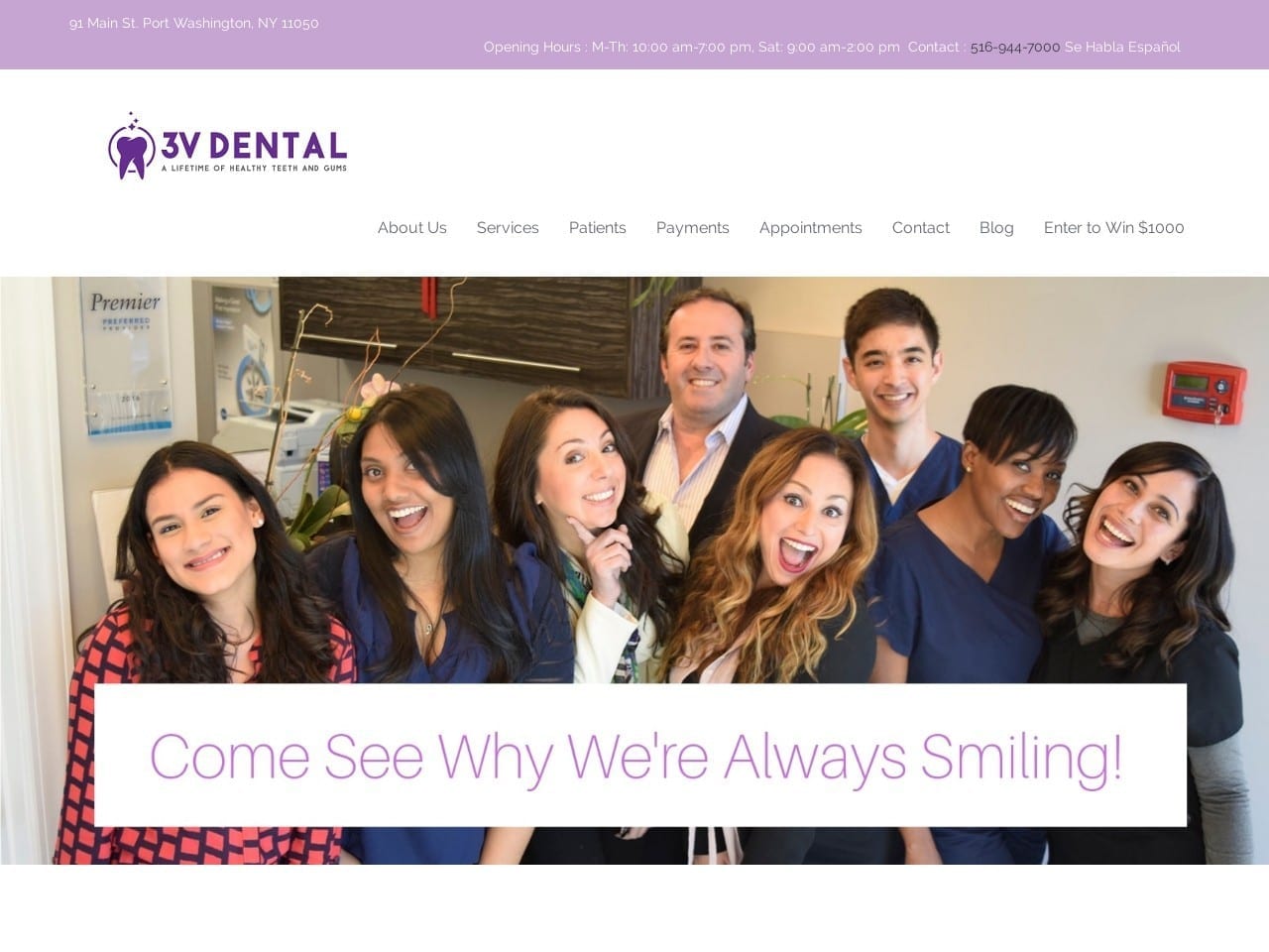 3V Dental Associates Website Screenshot from 3vdental.com