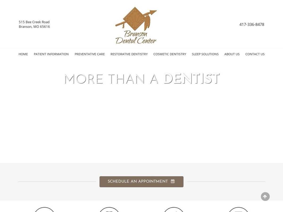 Branson Dental Center Website Screenshot from 417dentist.com
