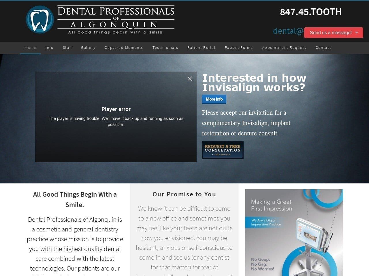 Dental Professionals Of Algonquin Website Screenshot from 45tooth.com
