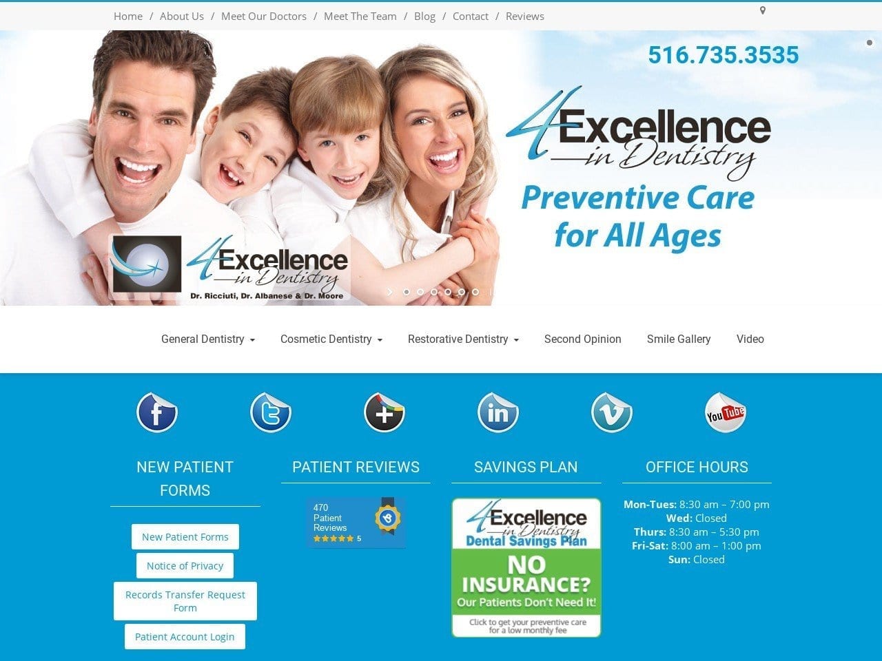 4Excellence In Dentist Website Screenshot from 4excellenceindentistry.com