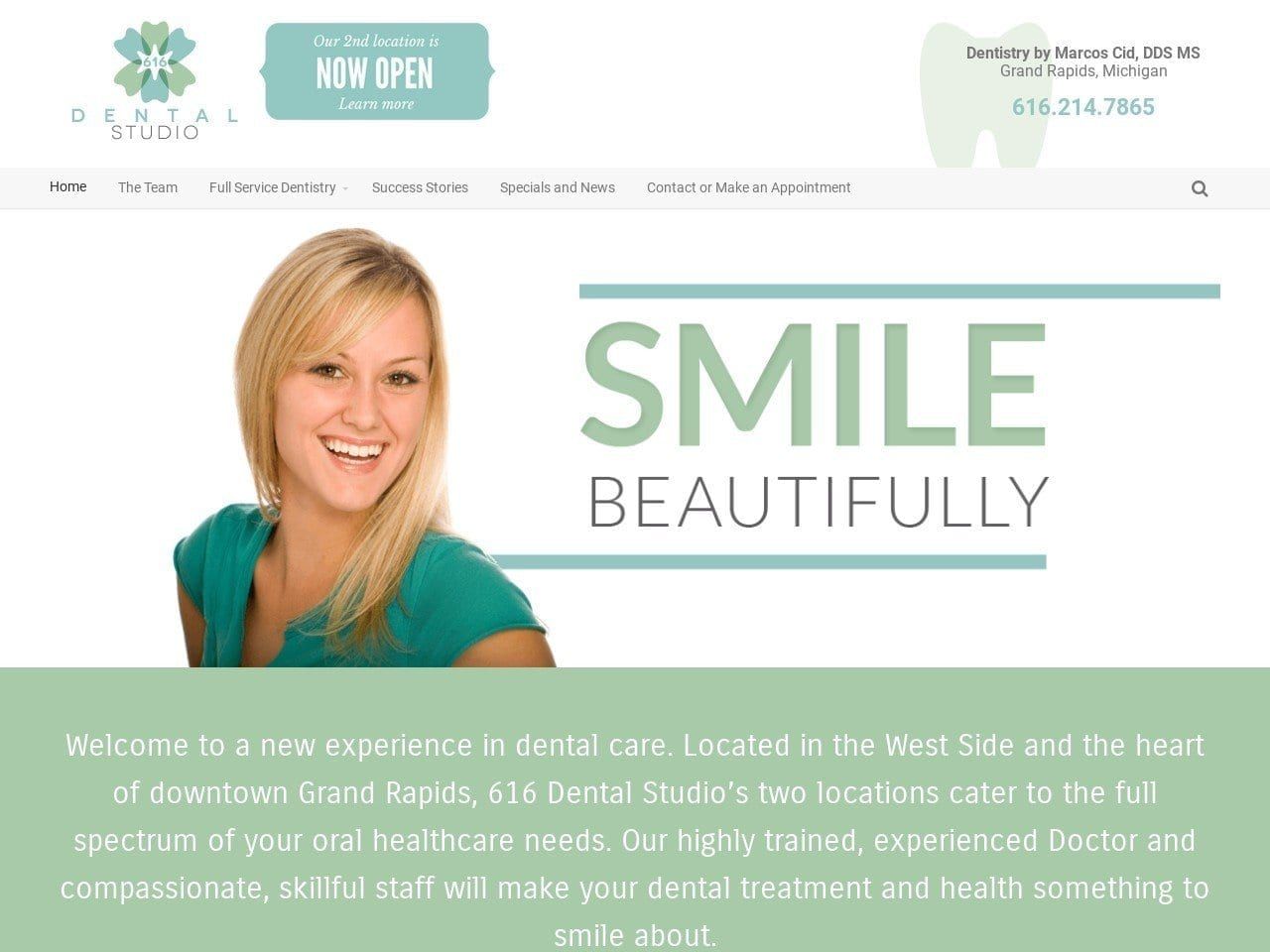 616 Dental Studio Website Screenshot from 616dentalstudio.com