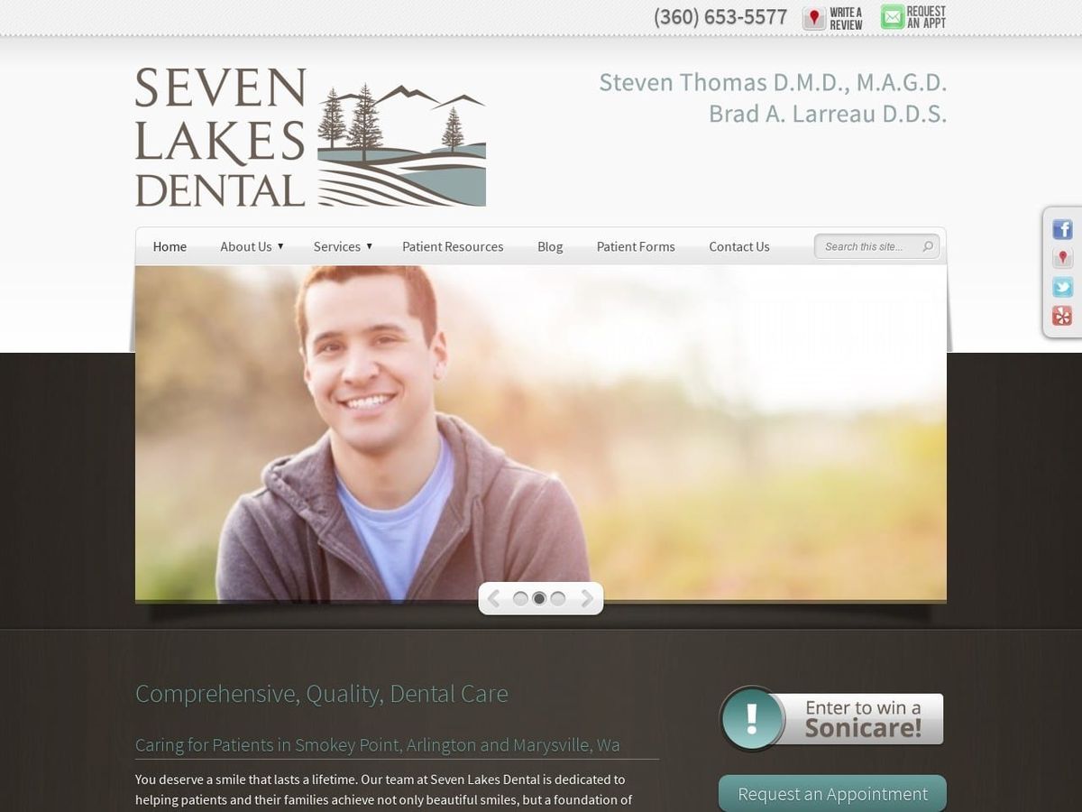 Seven Lakes Dental Website Screenshot from 7lakesdental.com