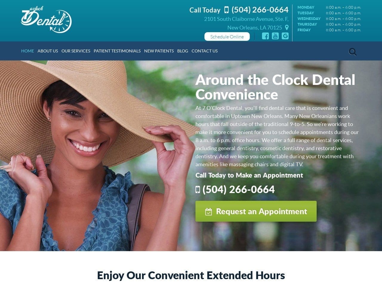 7 OClock Dental Website Screenshot from 7oclockdental.com