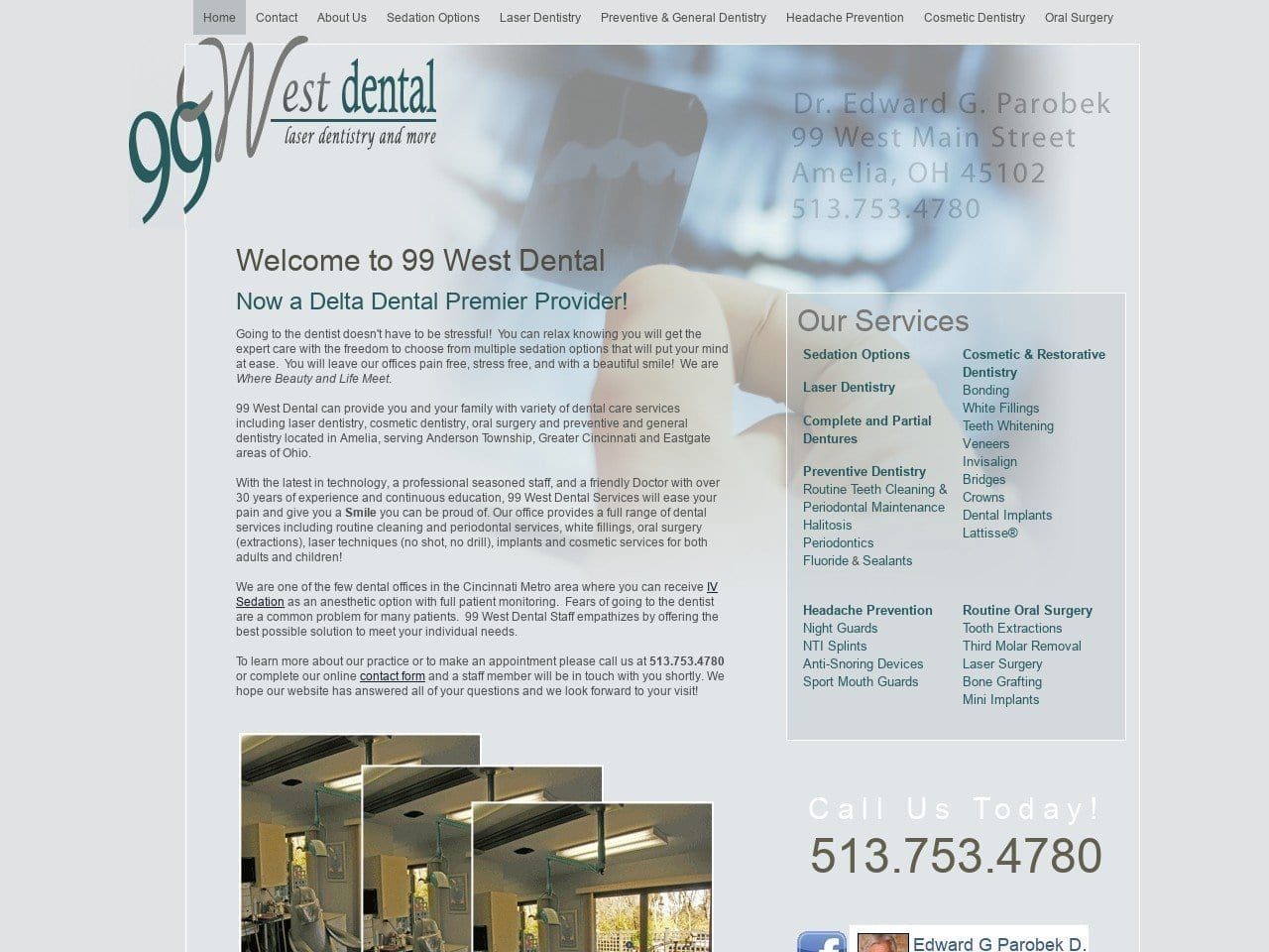 Dr. Edward G. Parobek DDS Website Screenshot from 99westdental.com