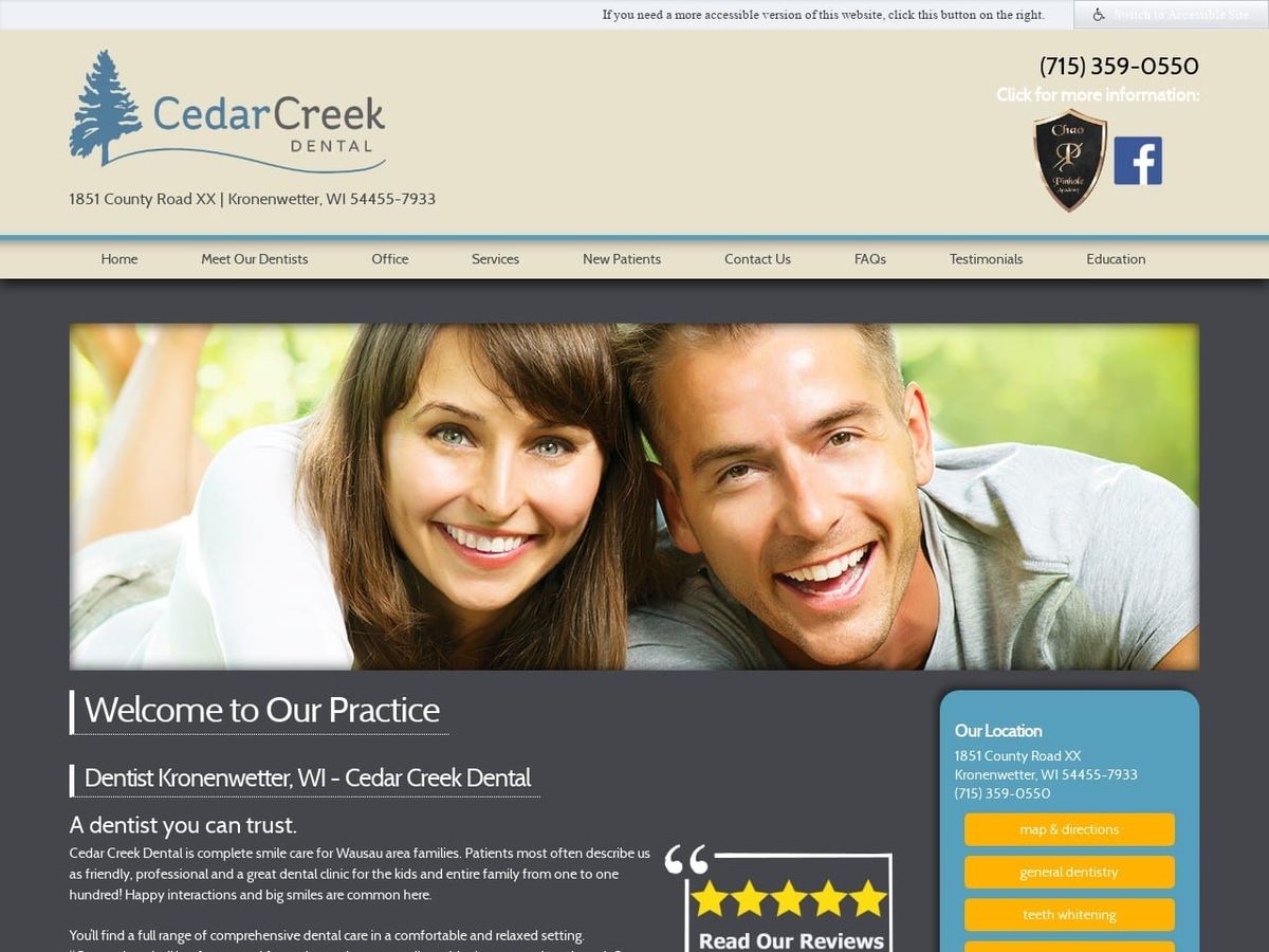 Cedarcreek Dental Wi Website Screenshot from CedarCreekDentalWI.com