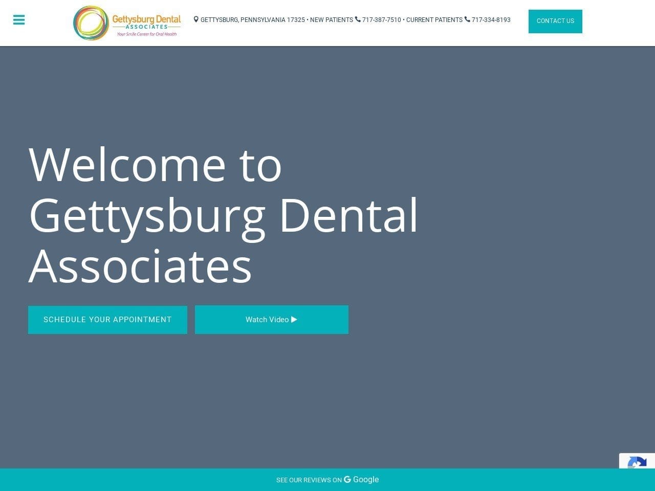 Gettysburg Dental Associates Website Screenshot from GettysburgDentalAssociates.com