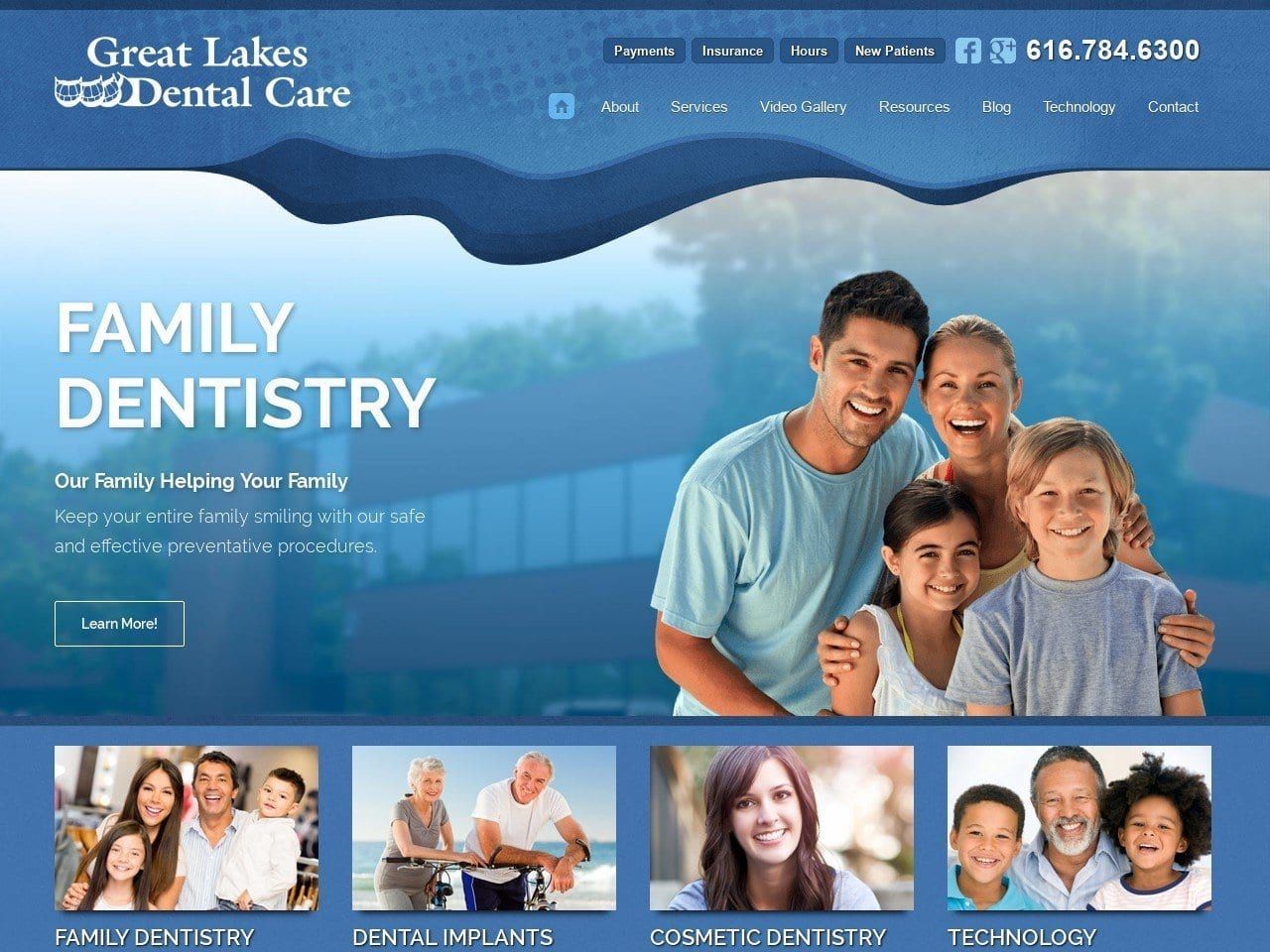 Greatlakes Dental Care Website Screenshot from GreatLakesDentalCare.com