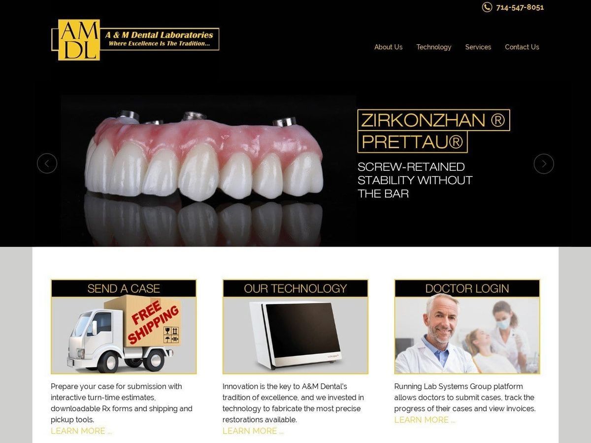 Aandm Dental Website Screenshot from aandmdental.com