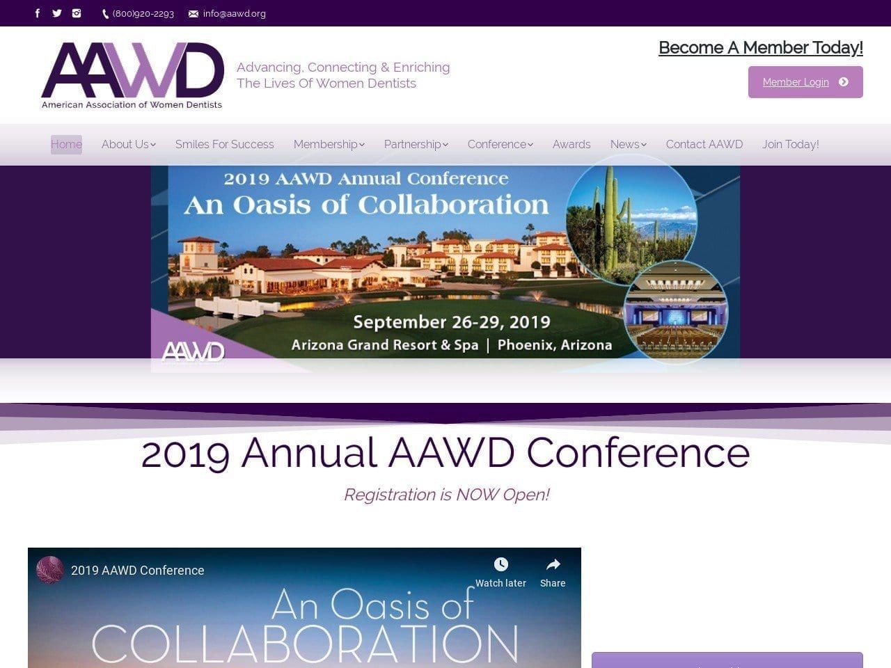 American Association Website Screenshot from aawd.org