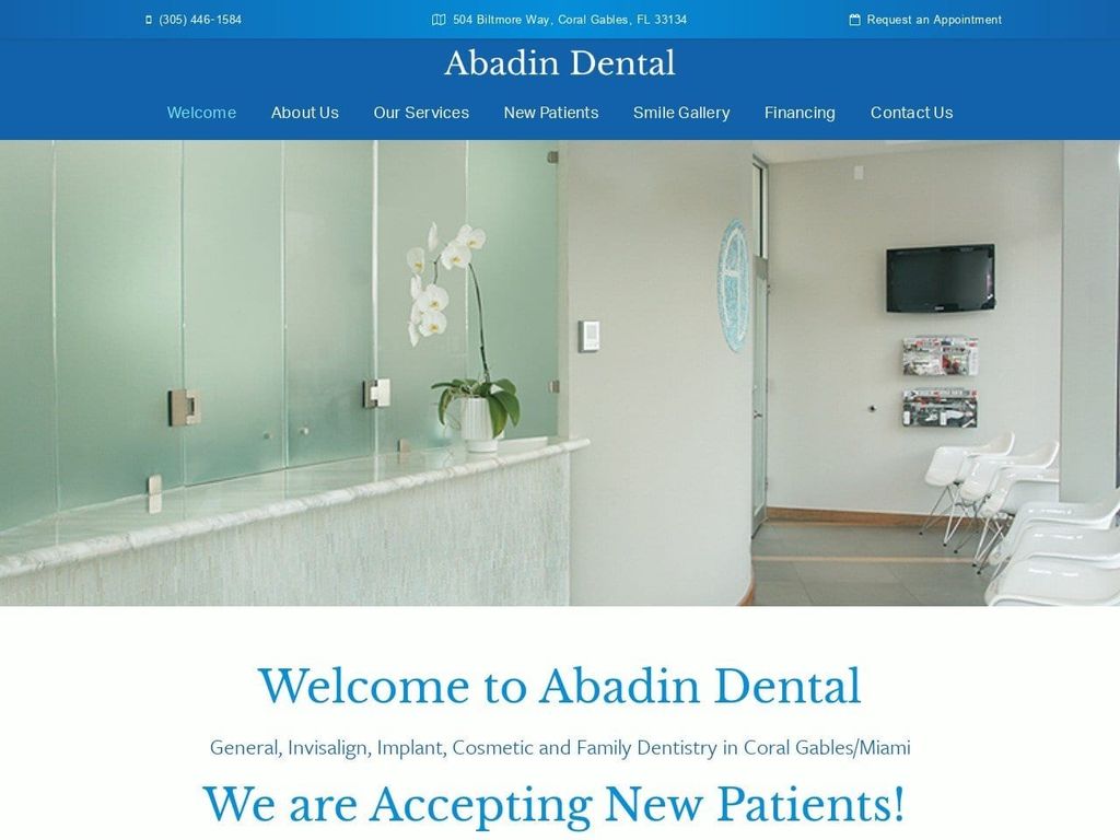 Abadin Dental Website Screenshot from abadindental.com