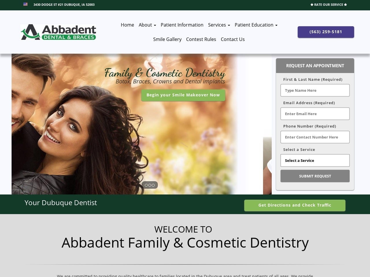 Abbadent Family Dental Center PC Website Screenshot from abbadent.com