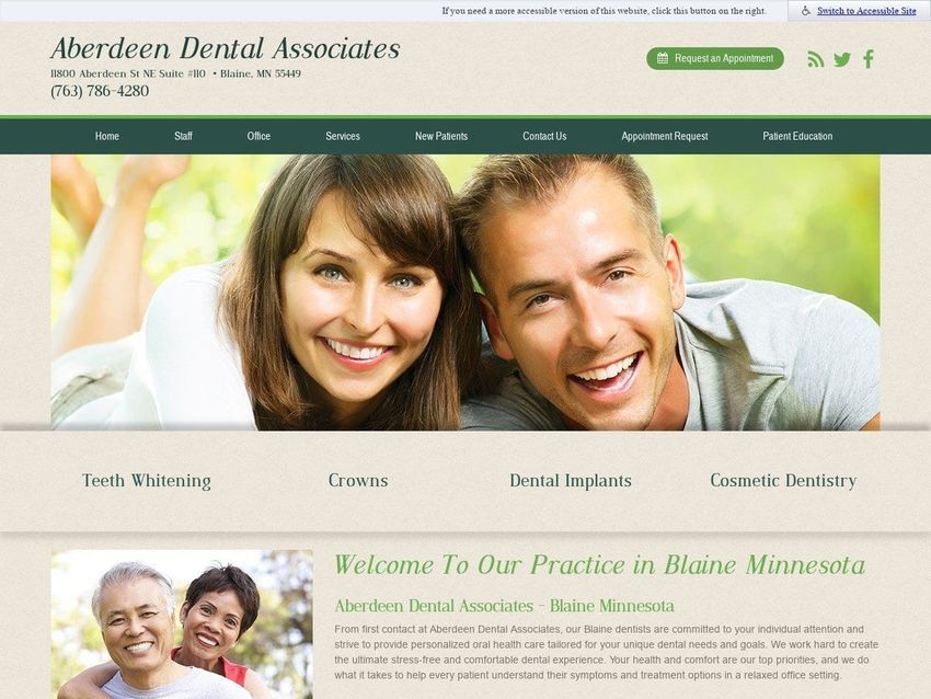 Aberdeen Dental Associates Website Screenshot from aberdeendental.com