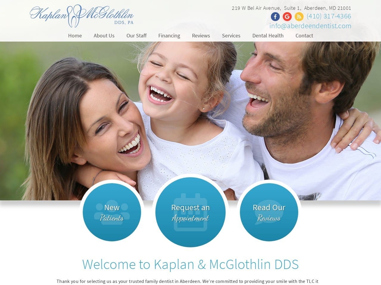 Dr. Lawrence A. Kaplan DDS Website Screenshot from aberdeendentist.com