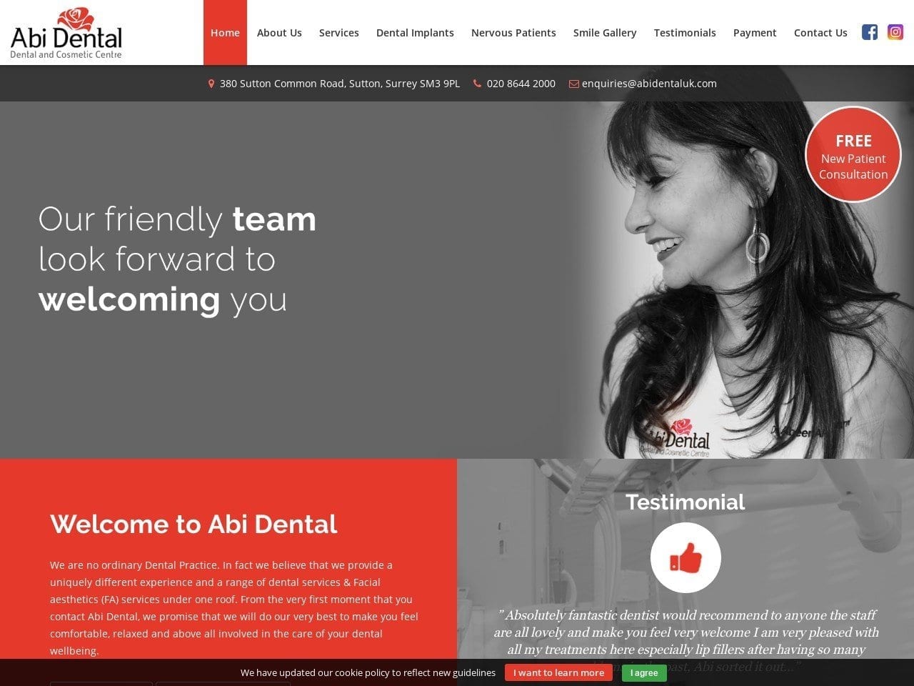 Abi Dental Uk Website Screenshot from abidentaluk.com