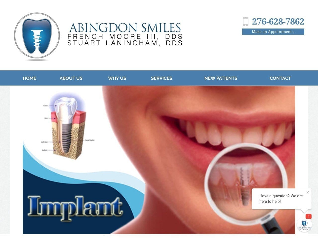 Abingdon Cosmetic Dentist Website Screenshot from abingdonsmiles.com