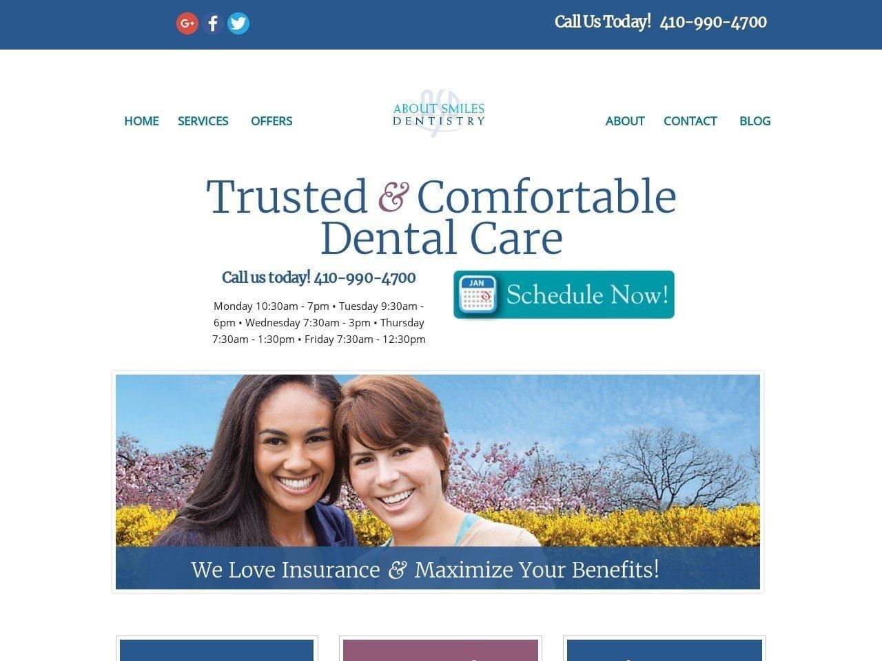 About Smiles Dentist Website Screenshot from aboutsmilesdentistry.com